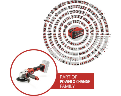 Einhell Power X-Change AXXIO 18/125 accu haakse slijper, zonder accu en lader