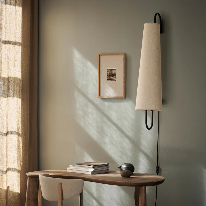 Ferm Living - Ancora Wandleuchte 100, schwarz / natur