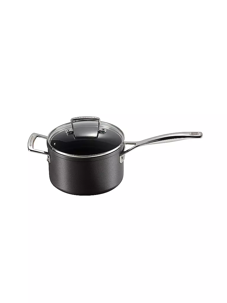 LE CREUSET Aluminium-Antihaft Profitopf mit Deckel 18cm/2,8l Schwarz schwarz