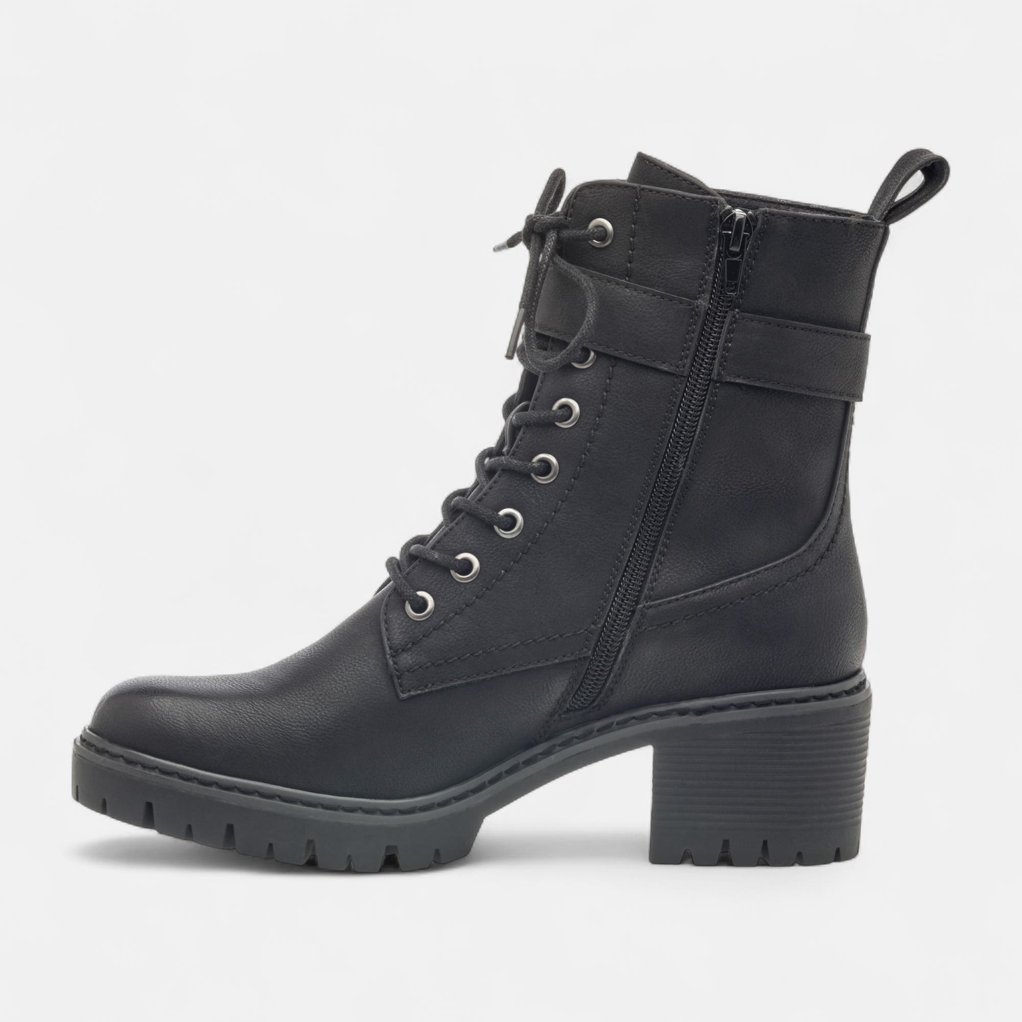 Bottines à lacets à talon Femme noir