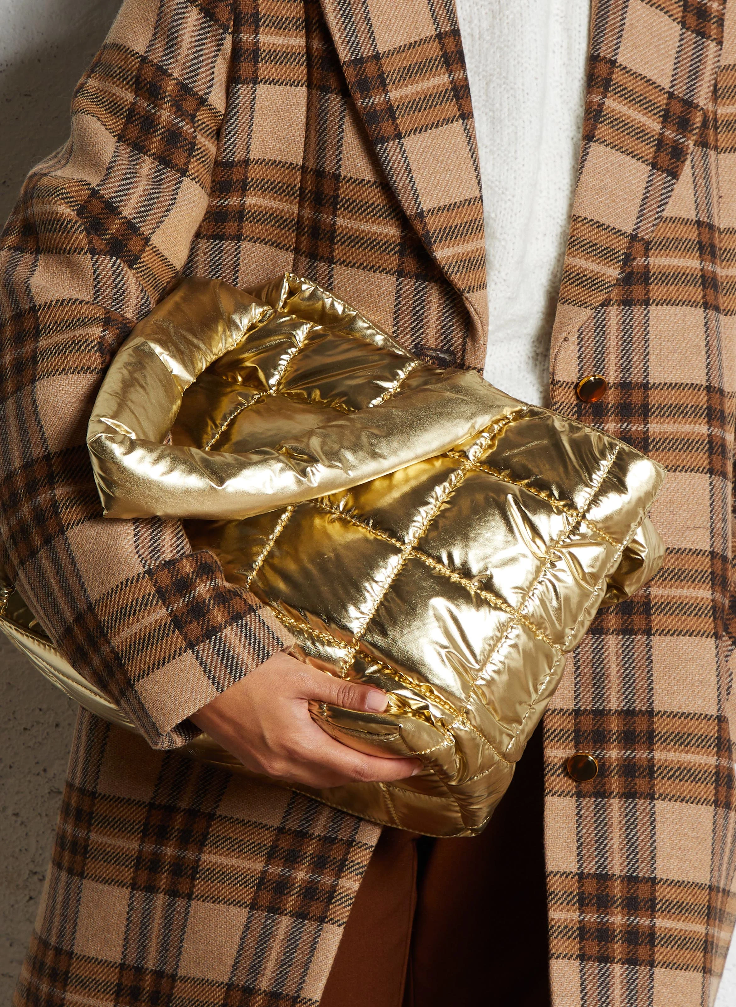 Sac à main matelassé métallisé | Doré