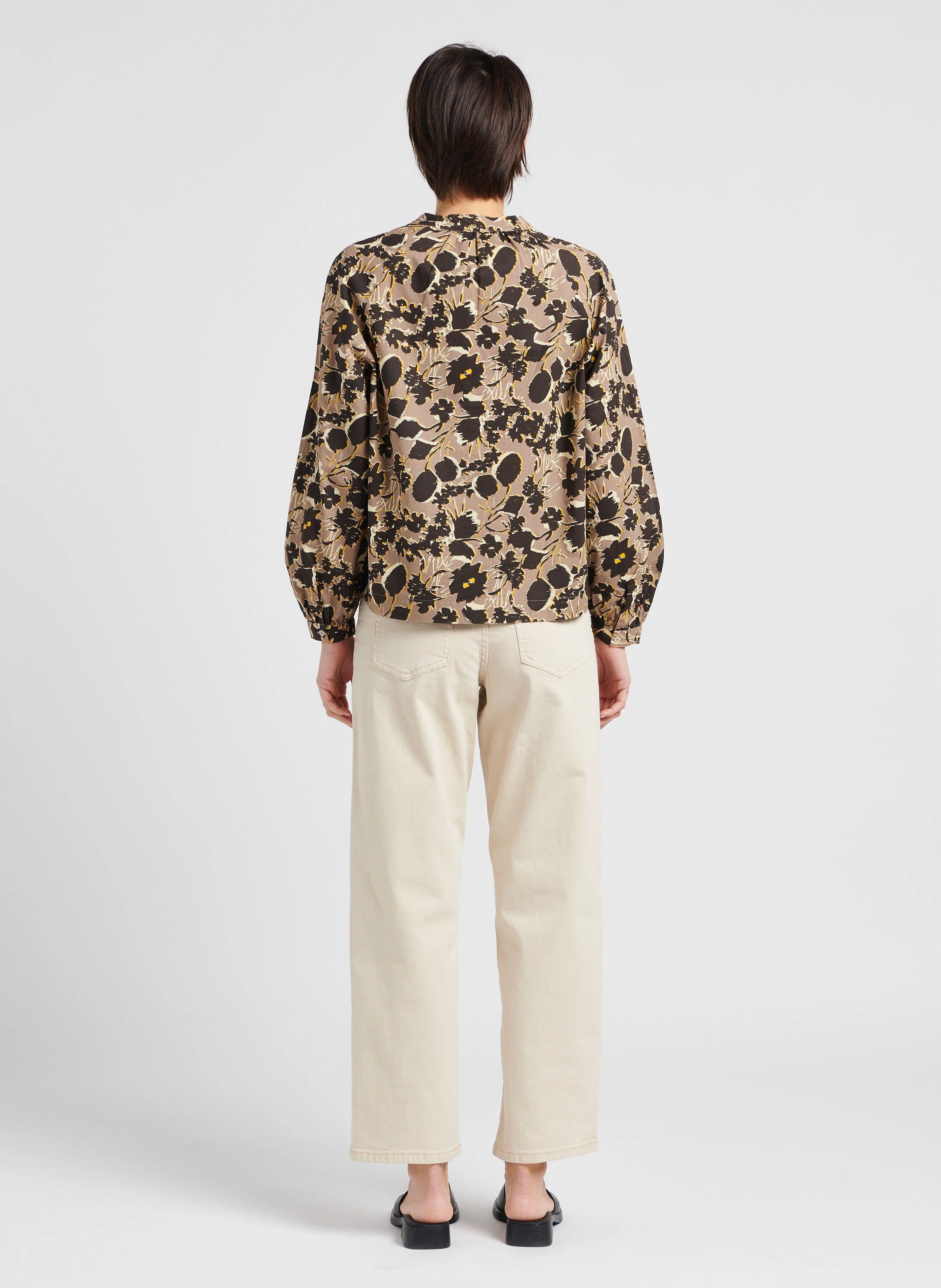 MELANIE - Jean droit en coton mélangé| Beige
