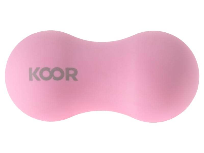 KOOR Faszientraining Doppelball Rosa Ideal zur punktuellen Massage von Wirbelsäule und Oberschenkel