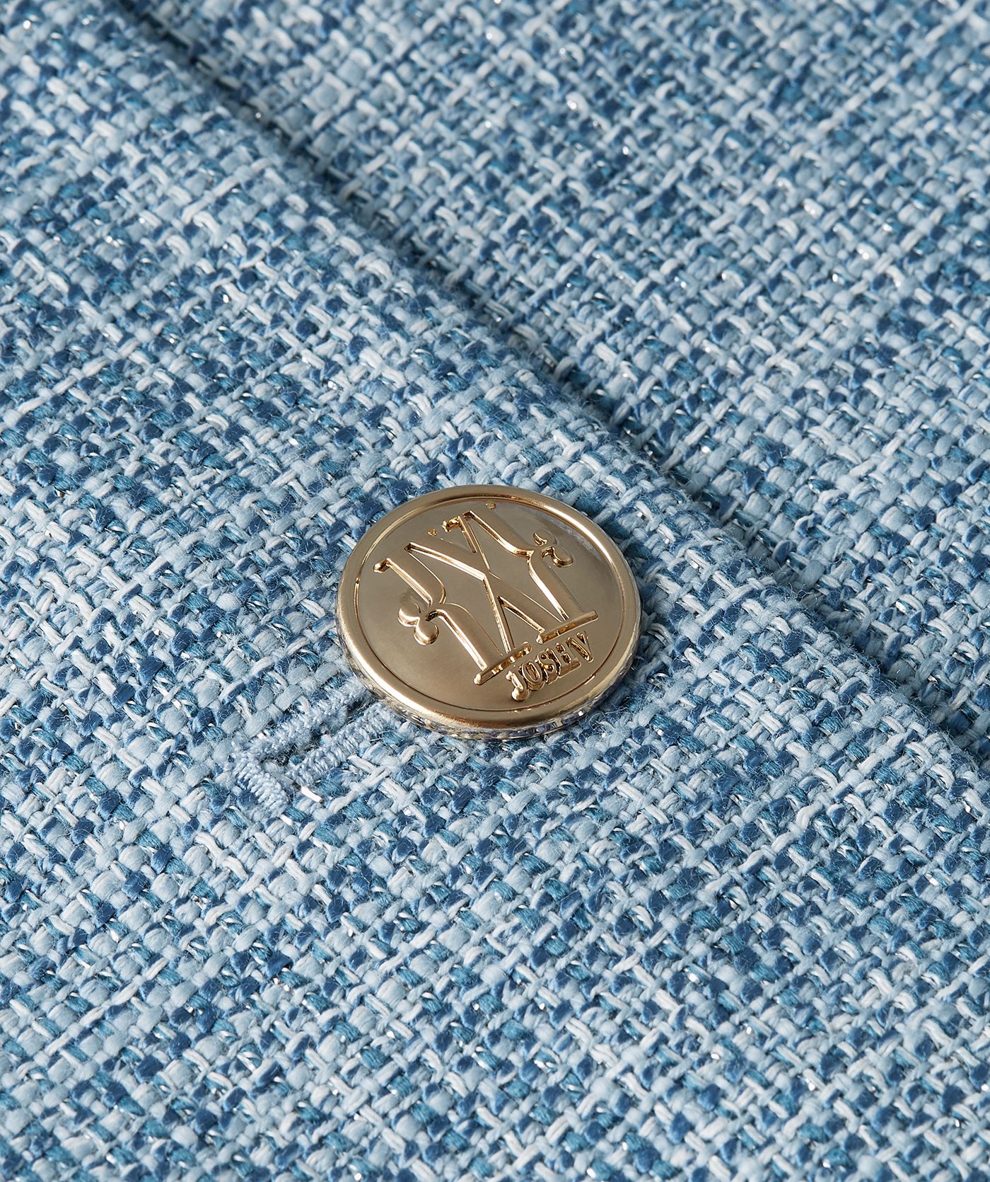 JV-REMI cropped blazer met lurex - blue bouclé