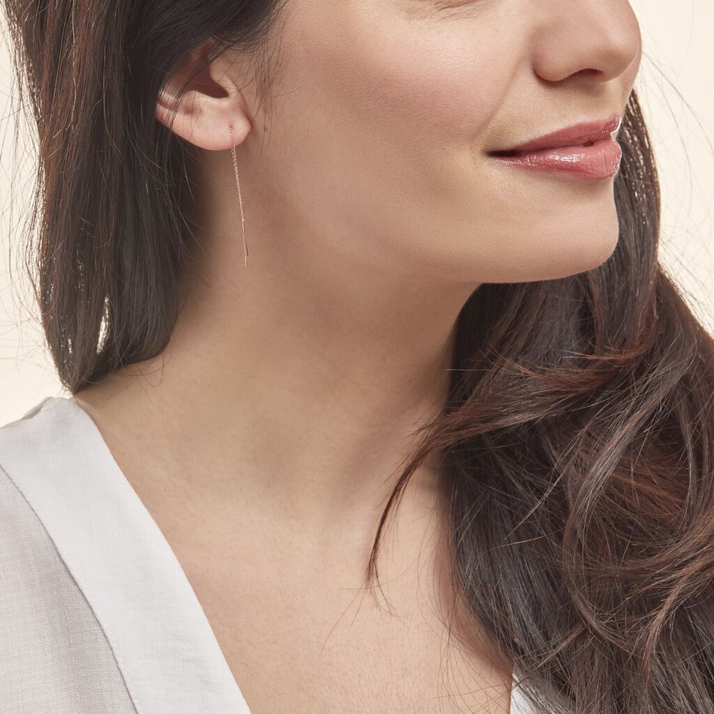 Boucles D'oreilles Pendantes Pink Or Rose