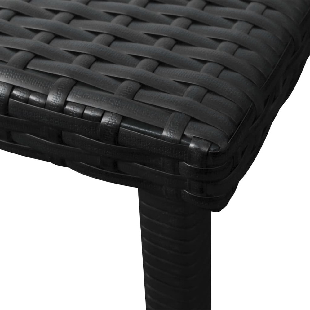 Transat chaise longue bain de soleil lit de jardin terrasse meuble d'extérieur avec coussin et table résine tressée noir 02_0