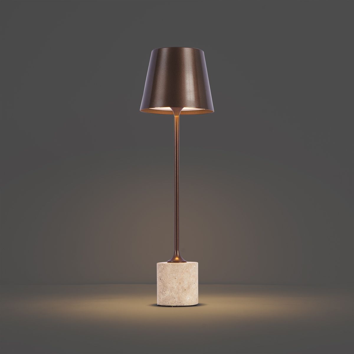 Moderne tafellamp donker brons 37cm incl. LED dimbaar IP54 oplaadbaar - Topi