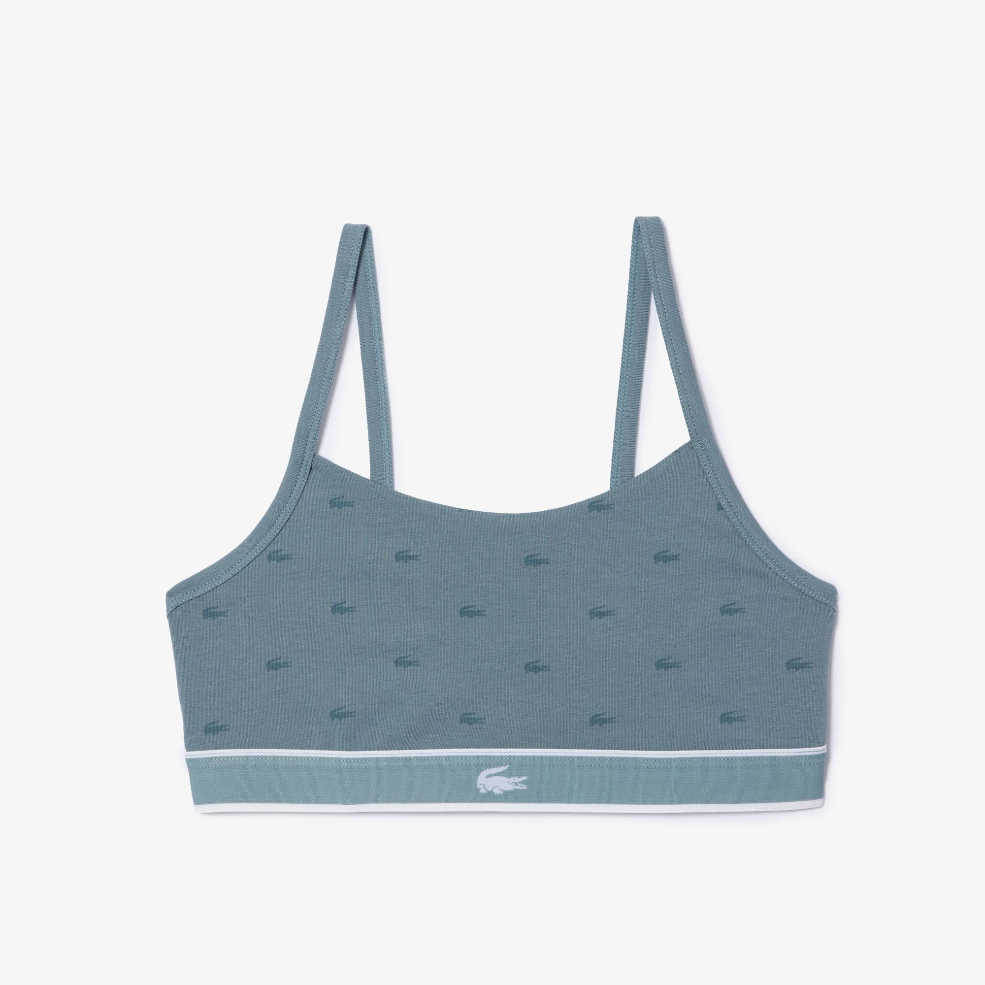 Bandeau-Bralette mit Mini Croc Bralettes - Grau - Lacoste - Damen