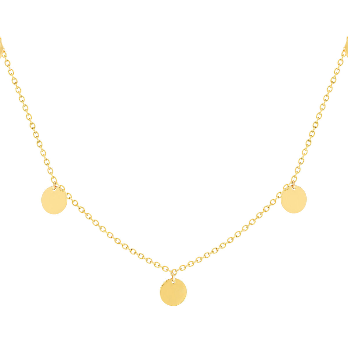 Collier or jaune 375 41 cm, motif pampille disque