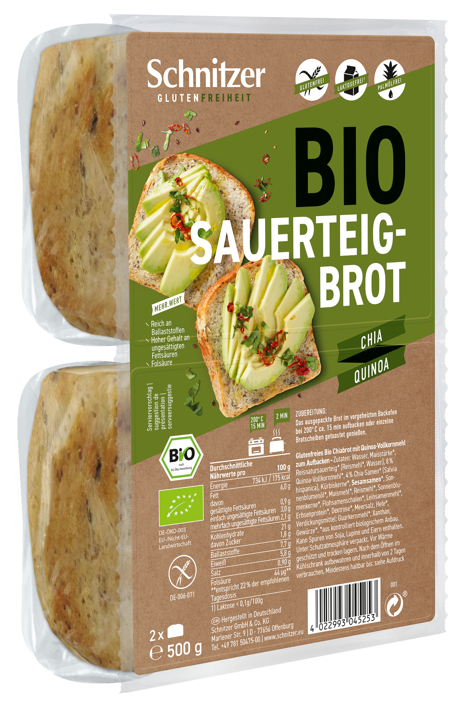Schnitzer Bio Sauerteigbrot Chia Quinoa 500 g