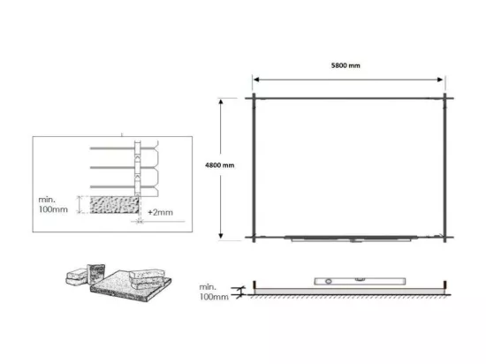 Abri de jardin en bois - 30m2 - 6x5m - Ep. 40mm - Couleur: naturel - DOM747 - ALTANKA