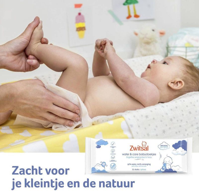 Zwitsal Water & Care Billendoekjes Parfumvrij - 900 doekjes - Voordeelverpakking
