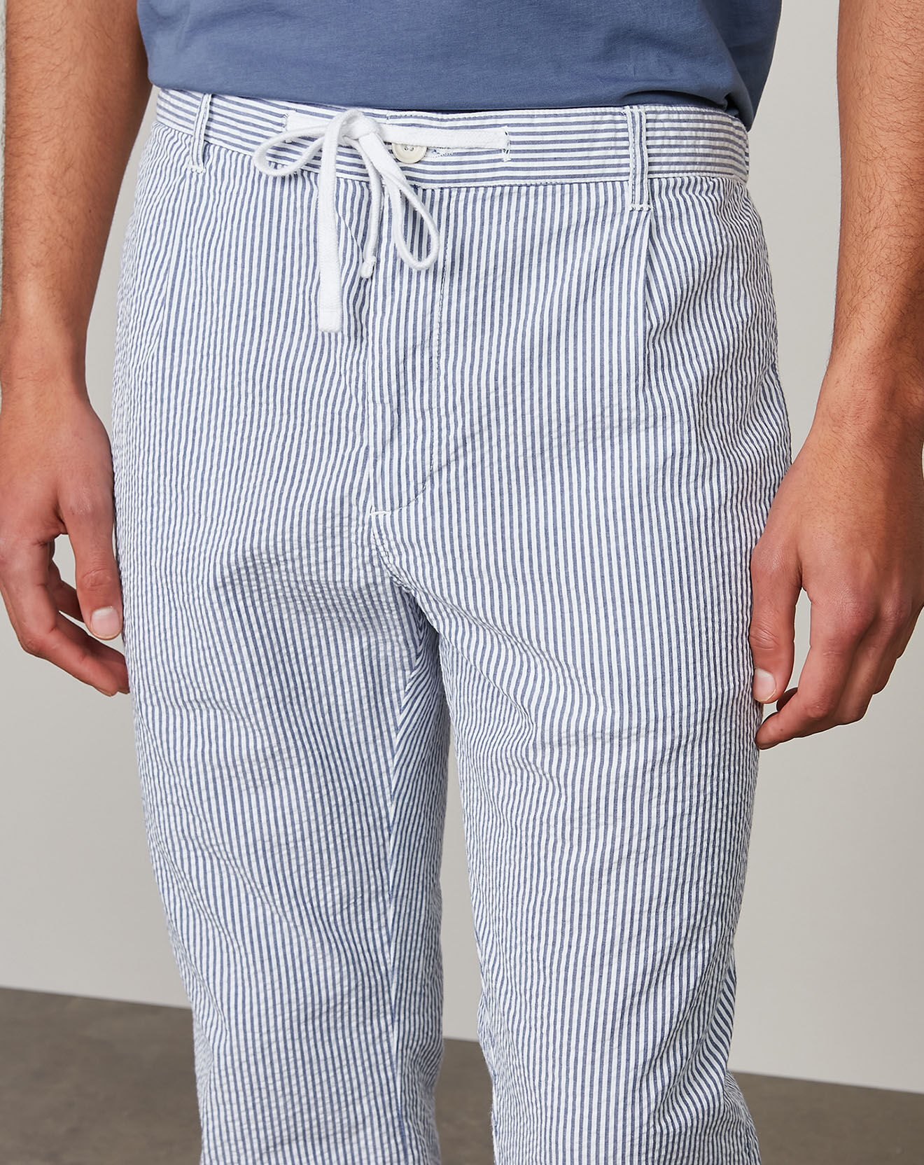Hartford Pantalon Tanker bleu/blanc