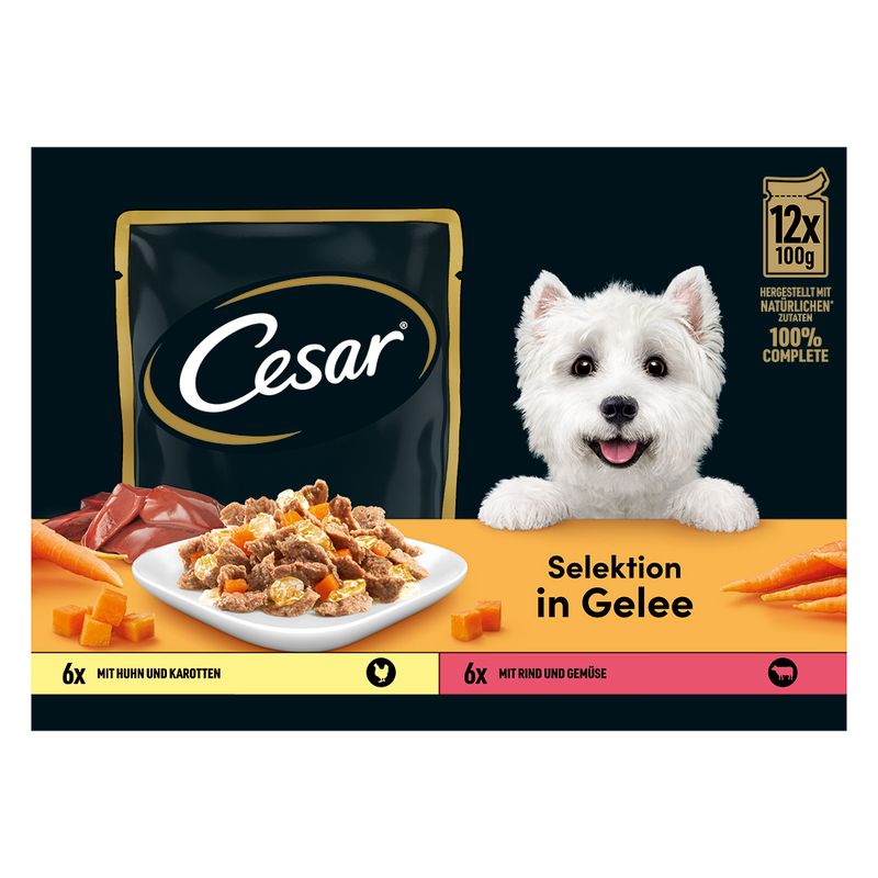 Cesar Sélection en gelée viande et légumes pour chien
