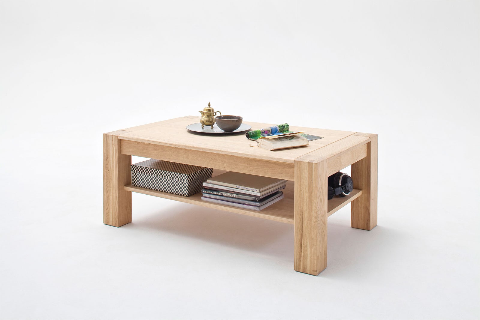 Couchtisch 115 x 70 cm Eiche bianco teilmassiv