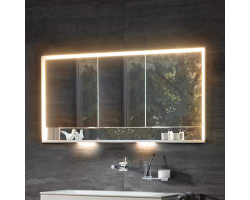 KEUCO Royal Lumos spiegelkast, 120 x 16,5 x 73,5 cm, zilver, 3-deurs, LED, IP24, inbouw, 713