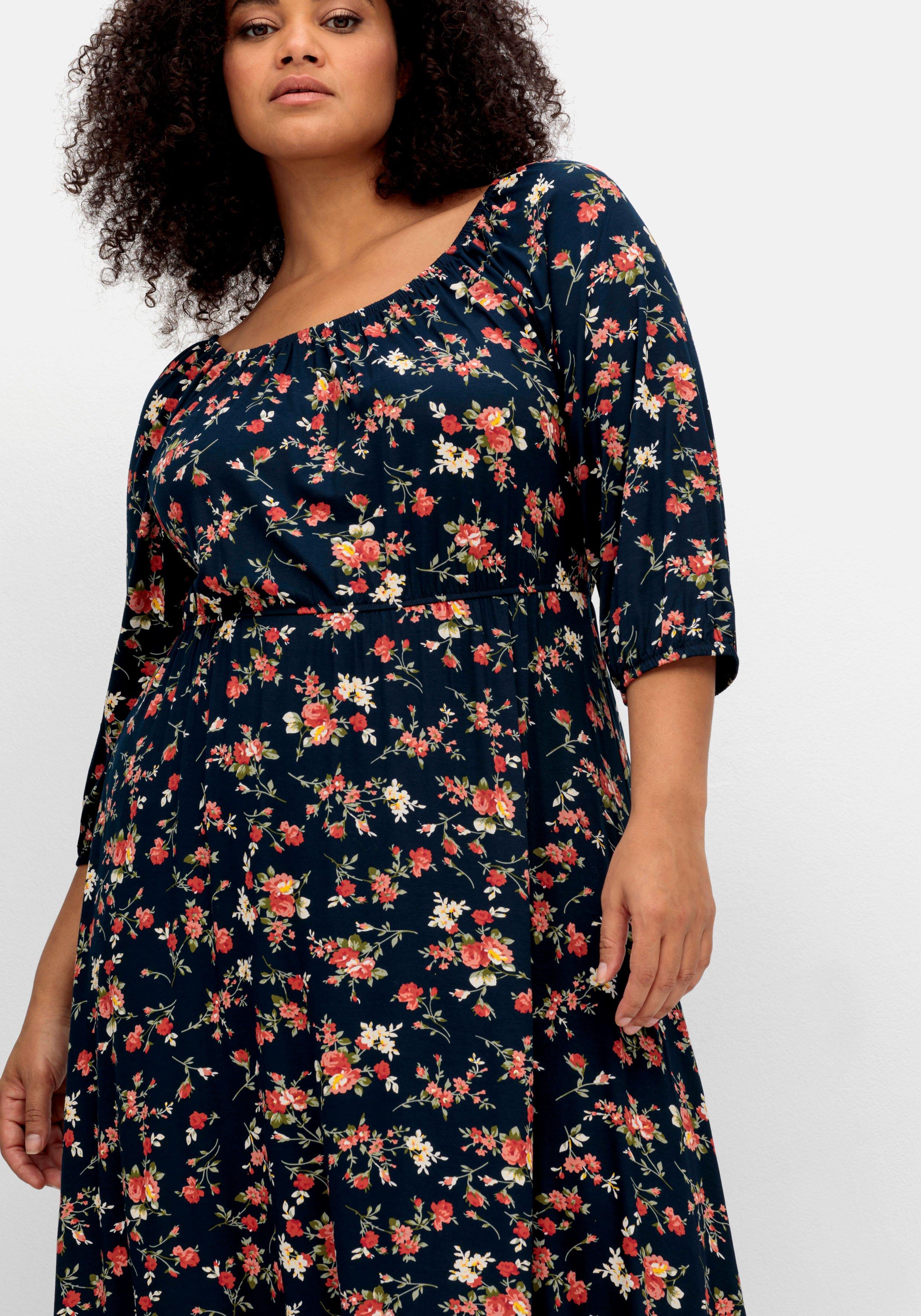Midikleid aus Jersey, mit Blumendruck