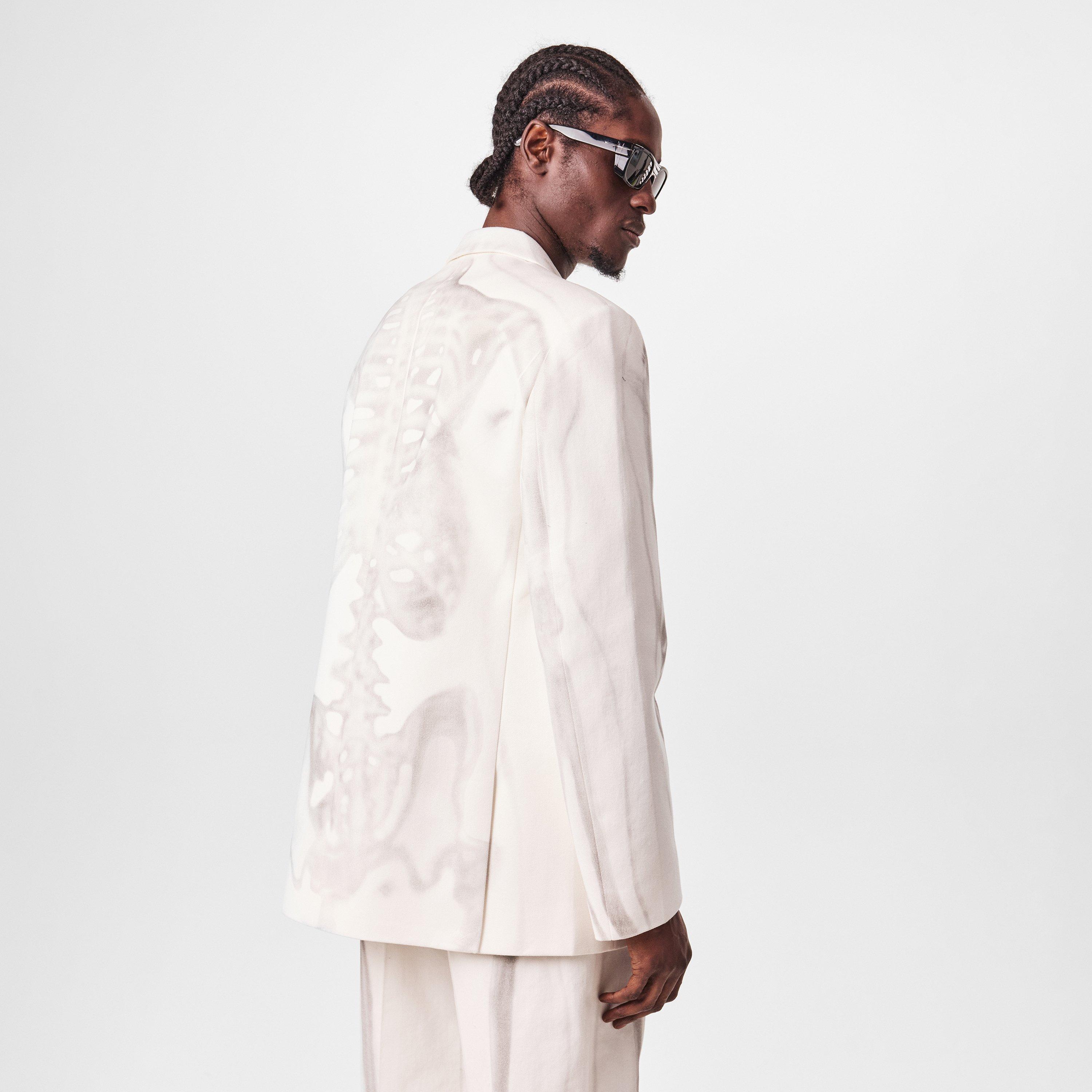 Off White Body Scan Relax Denim Double Jacket