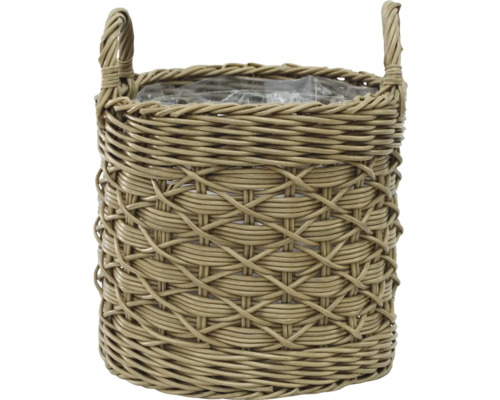 Polyrotan mand 31 x 28 cm bruingrijs
