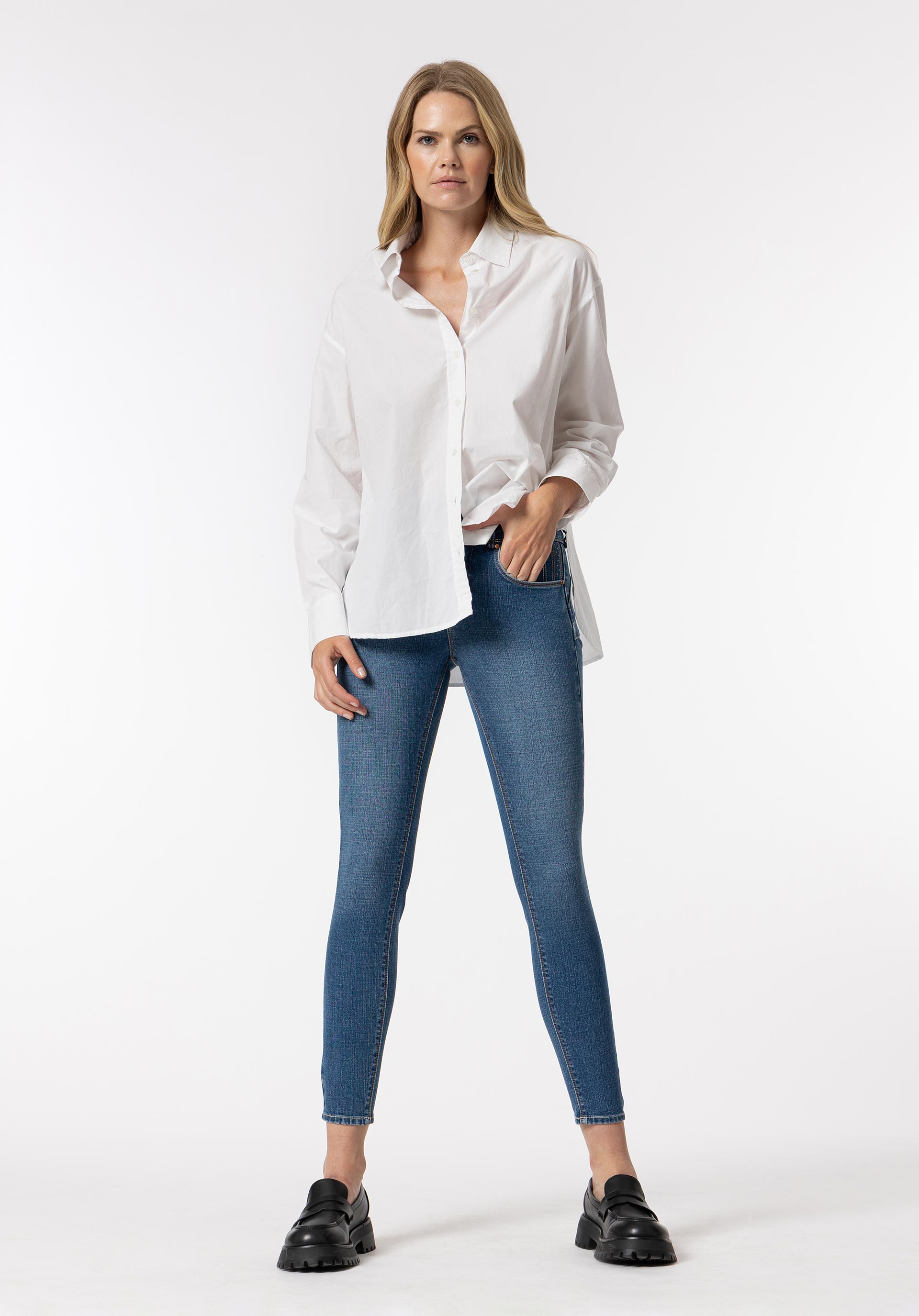 Jeans Double-up Skinny Cintura Alta