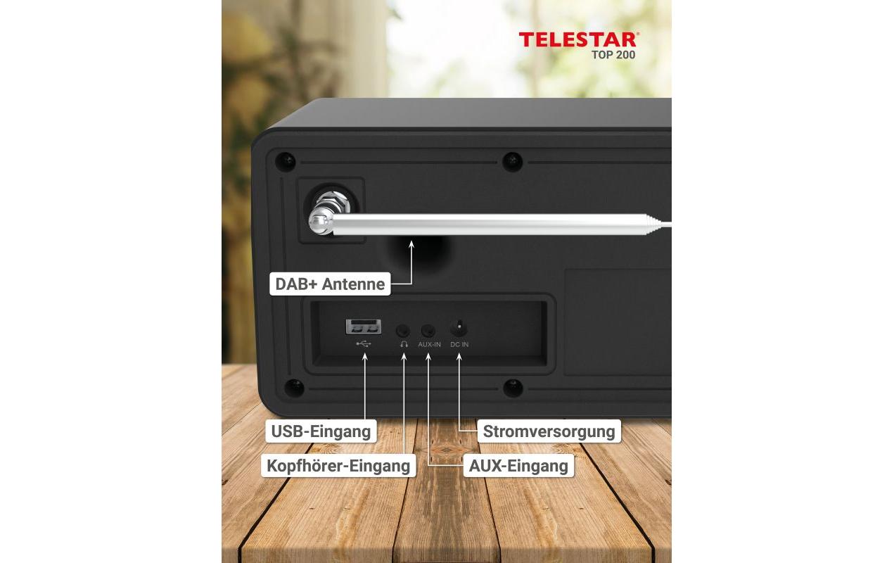 Internet Radio TOP 200 Schwarz<br>Mono-Radio mit DAB+/FM und Internetradio