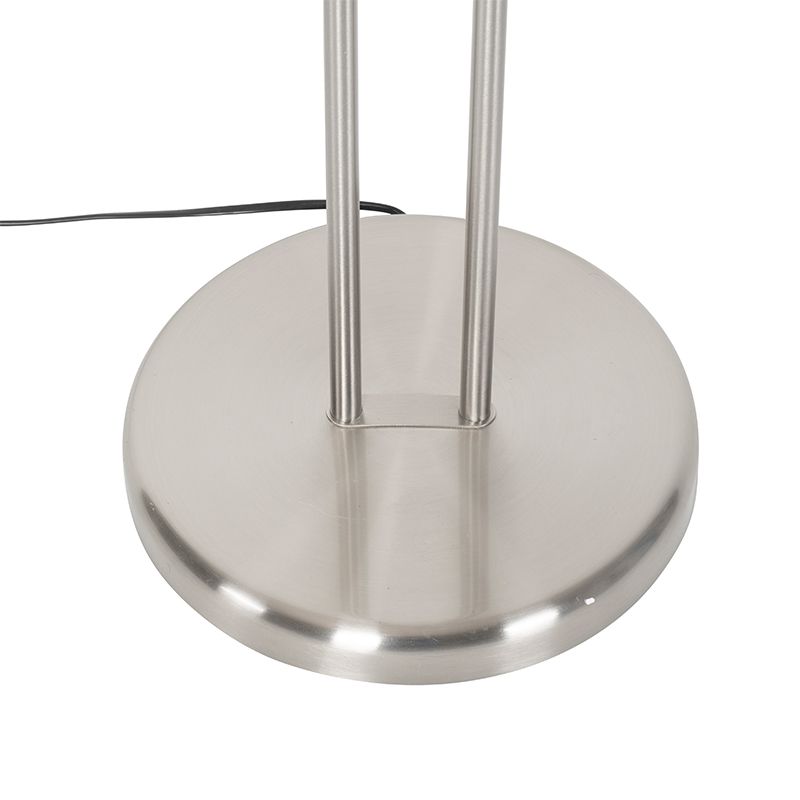Vloerlamp staal incl. LED en dimmer met leeslamp - Empoli