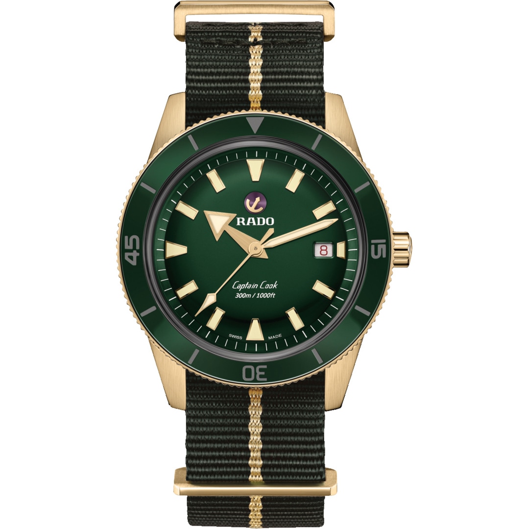Rado Captain Cook XL Automatik Bronze / Nato grün