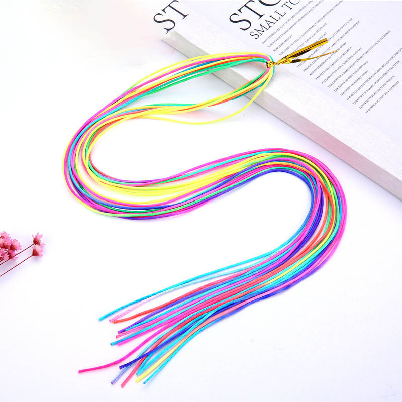 (90cm) Polyester Haar Strähnen Zopf Haarschmuck - Bunt