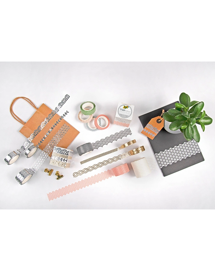 Deko-Klebeband DEKOR 2er-Set in grau/gold