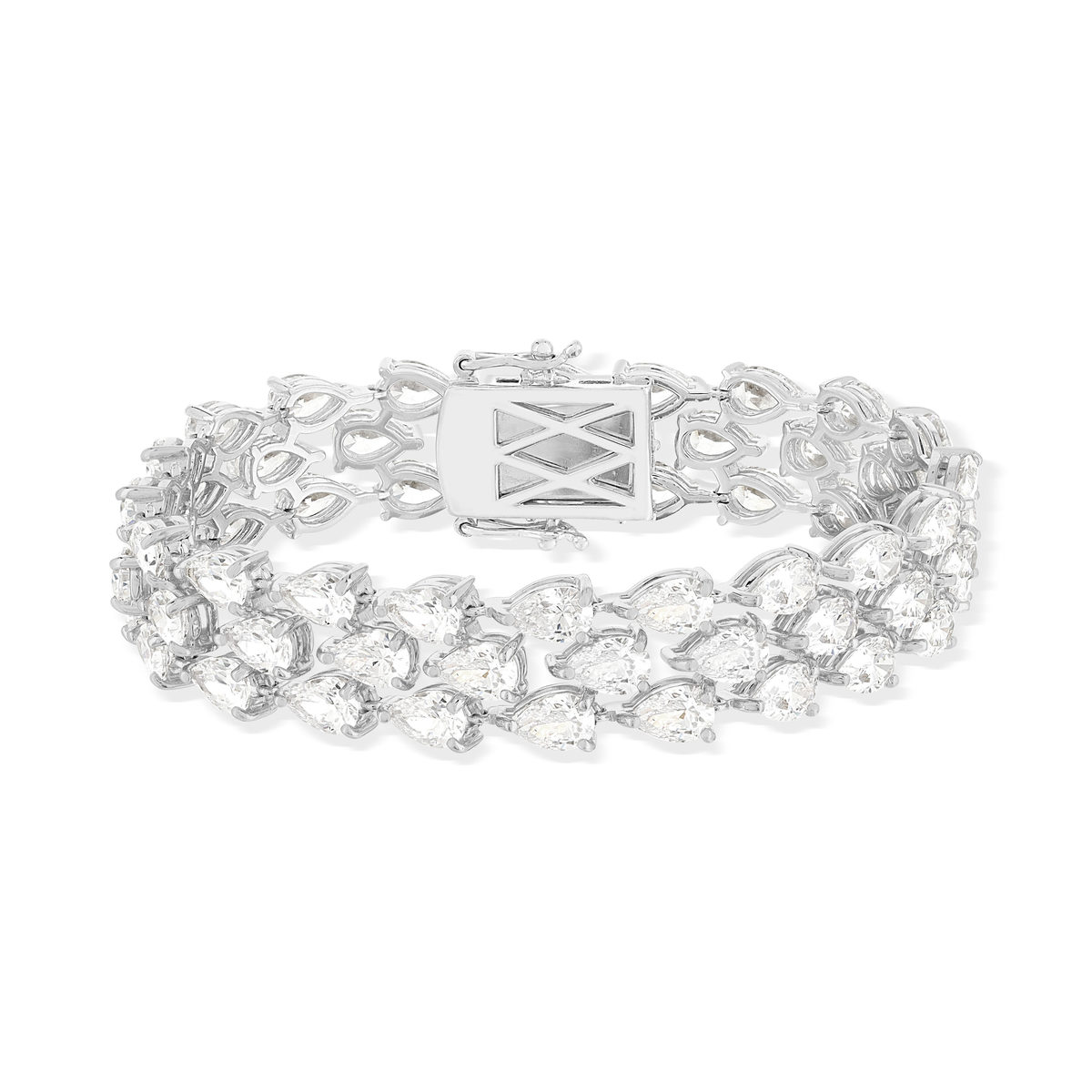 Bracelet argent 925 zirconias 16.5 cm