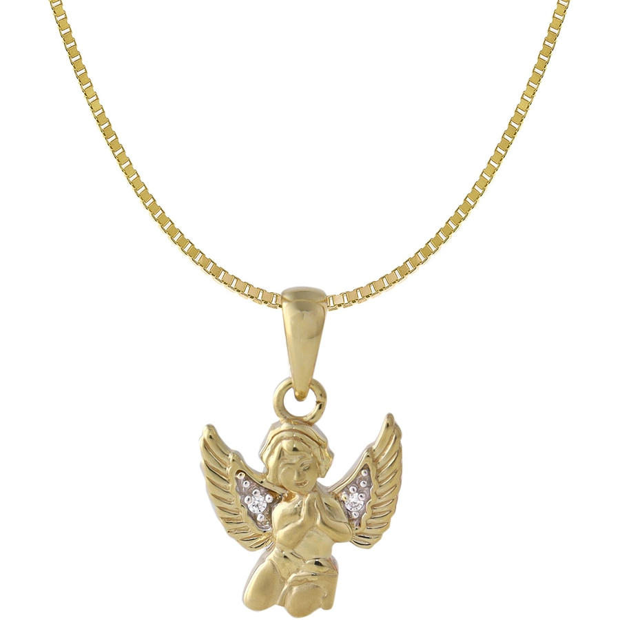 Acalee Kinder-Halskette mit Engel-Anhänger 333  8K Gold bicolor