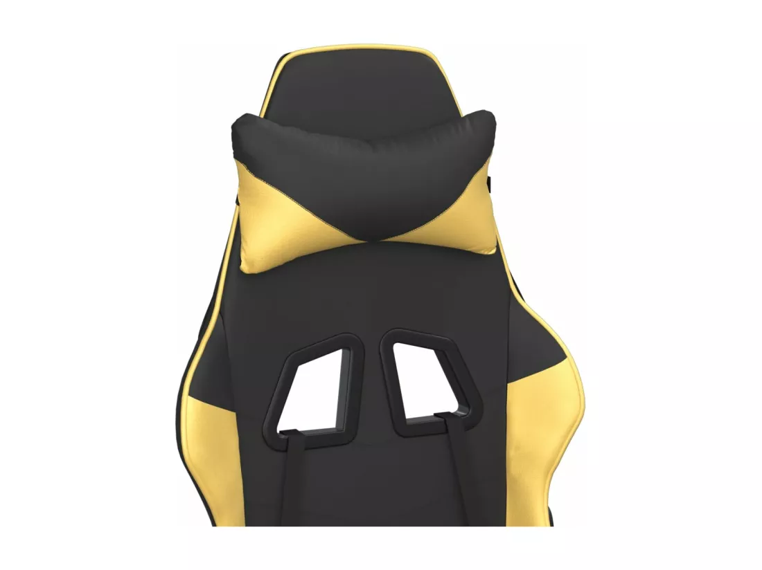 Chaise de jeu de massage avec repose-pied Noir&Doré Similicuir