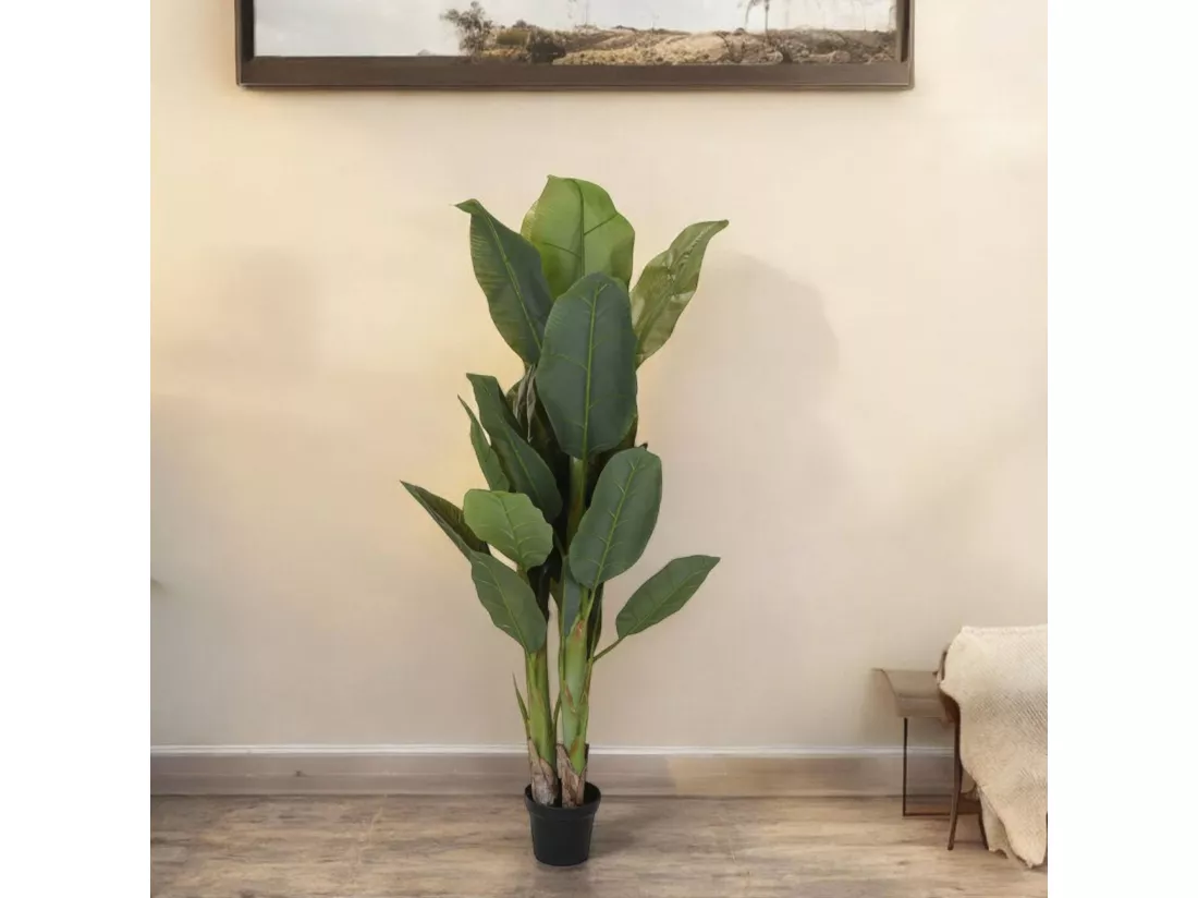 Plante Artificielle Well Home avec 29 Feuilles et 3 Branches -Ø80 x 165cm