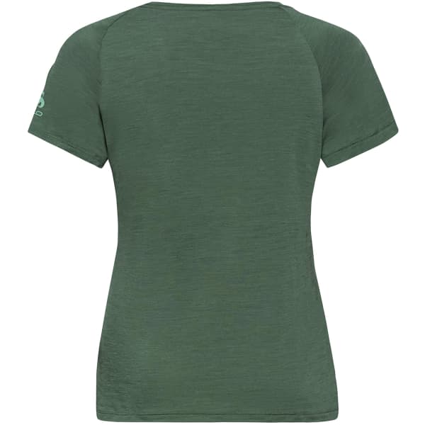 T-shirt randonnée ODLO CONCORD LEAF PRINT S/S CREW NECK W MYRTLE MELANGE