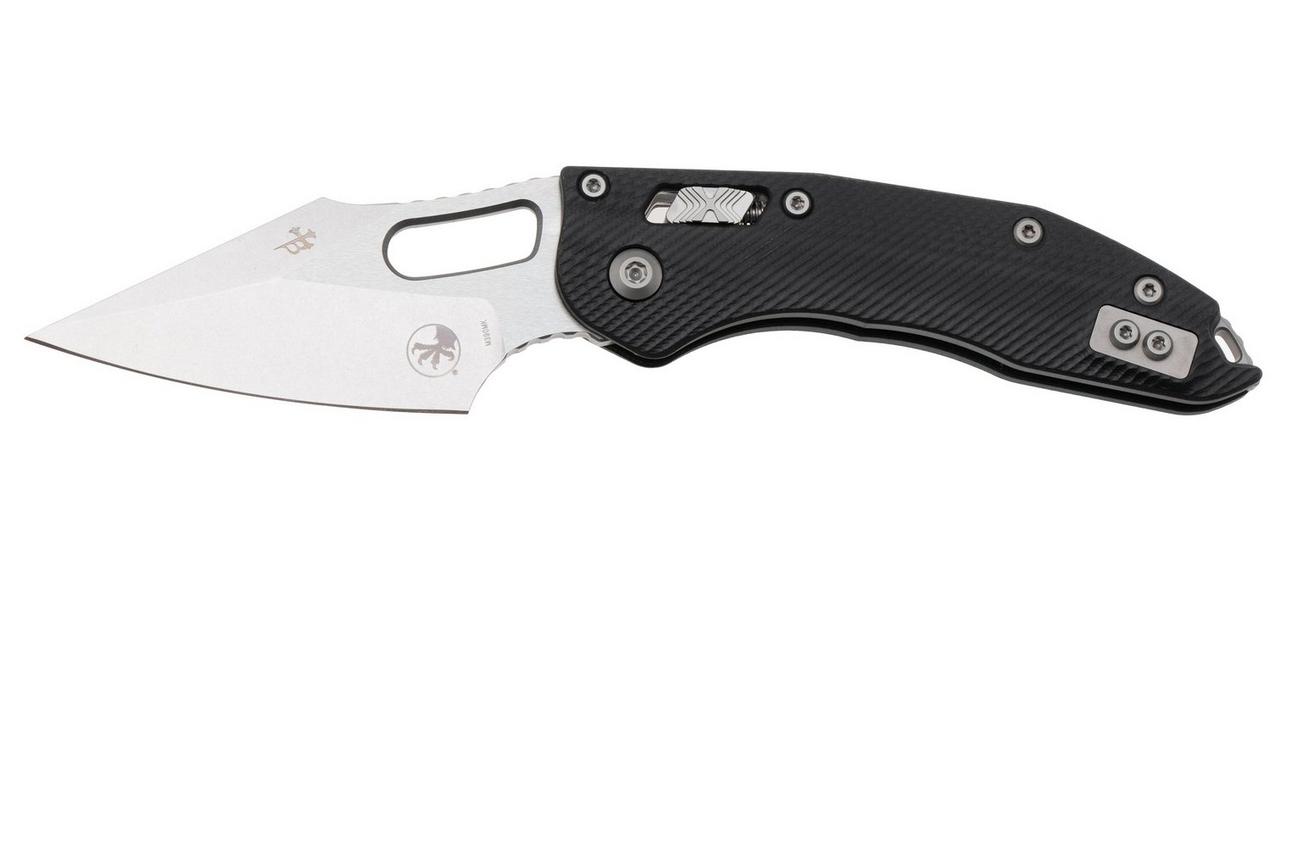 Microtech Stitch 169RL-10FLGTBK, Stonewashed M390MK, Fluted Black G10 zakmes, Borka Blades design