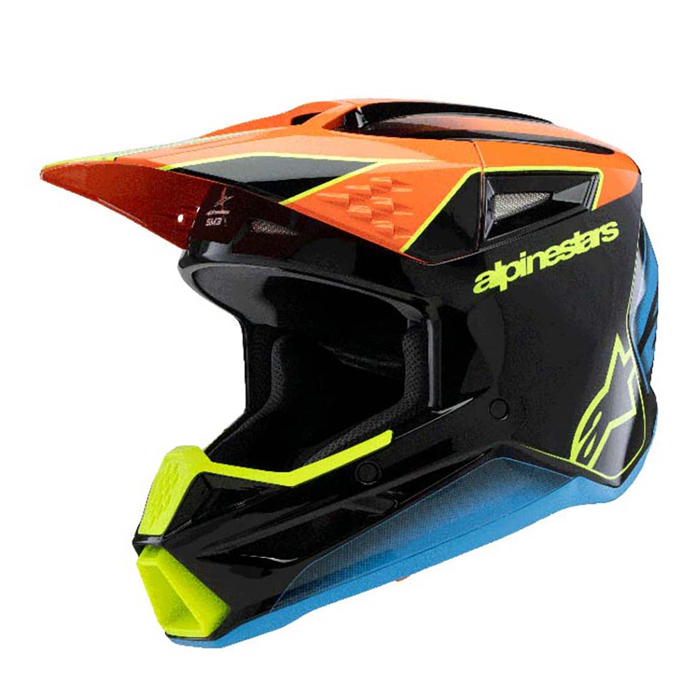 Alpinestars - Casque enfant Youth S-M3 Fray Noir / Orange / Jaune fluo