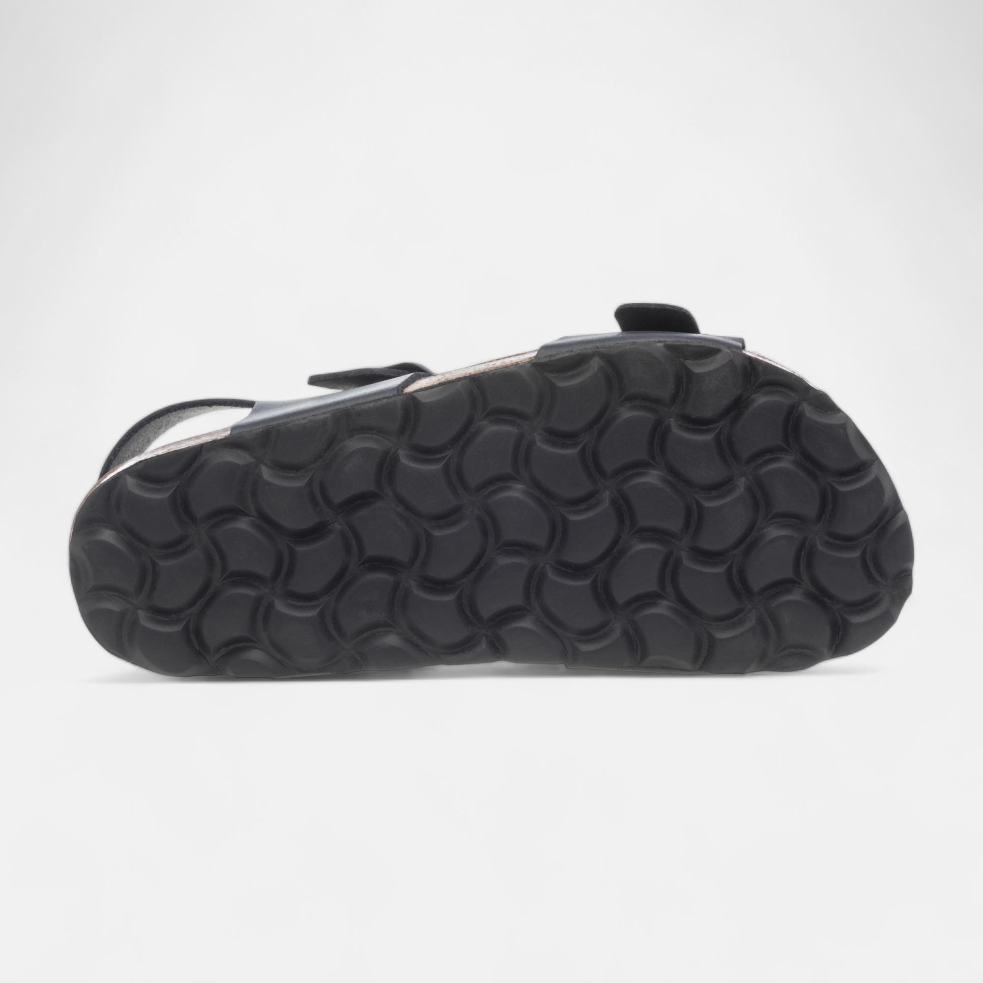Mules semelle liège Garçon en cuir bleu