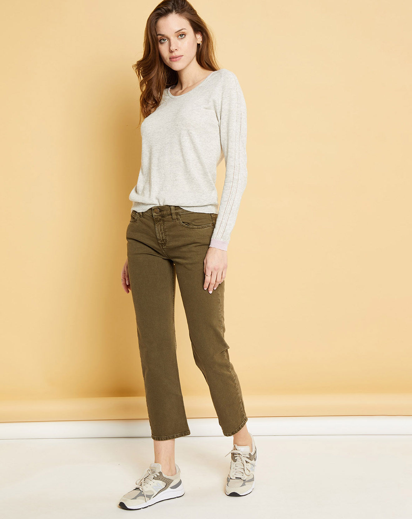 Acquaverde Jean cropped Natural Nils army