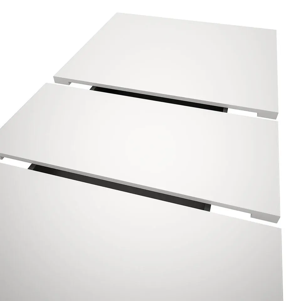 Hioshop Motion eetkamertafel dubbele zuilpoot 90x150/190cm incl 1 verlengblad