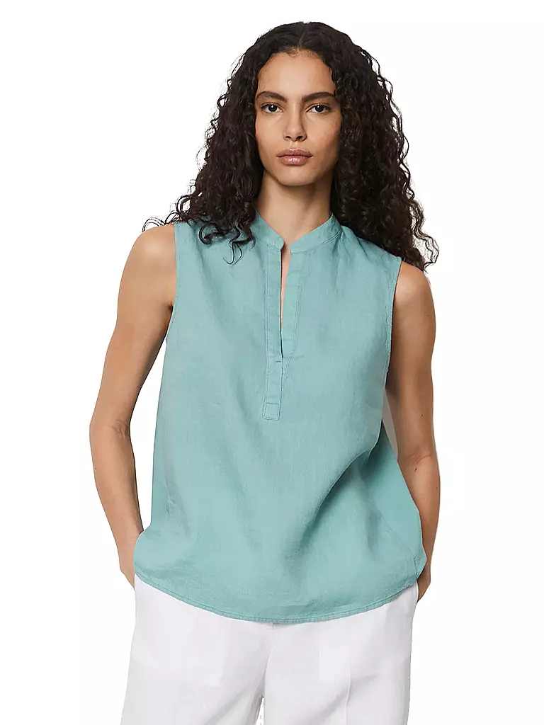 MARC O'POLO Leinenbluse  hellblau