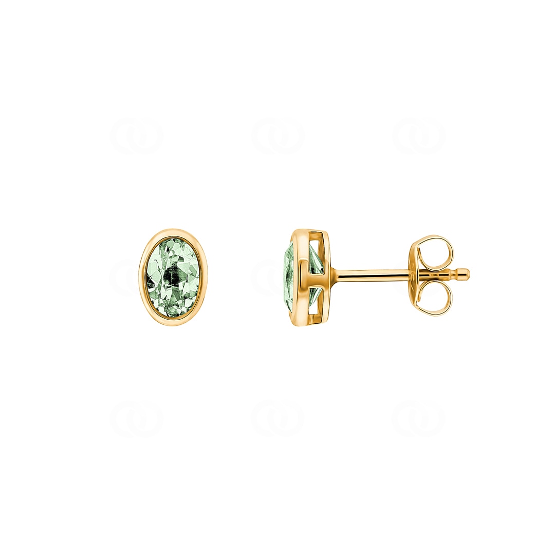 Ohrstecker 750/18 K Gelbgold mit Peridot oval