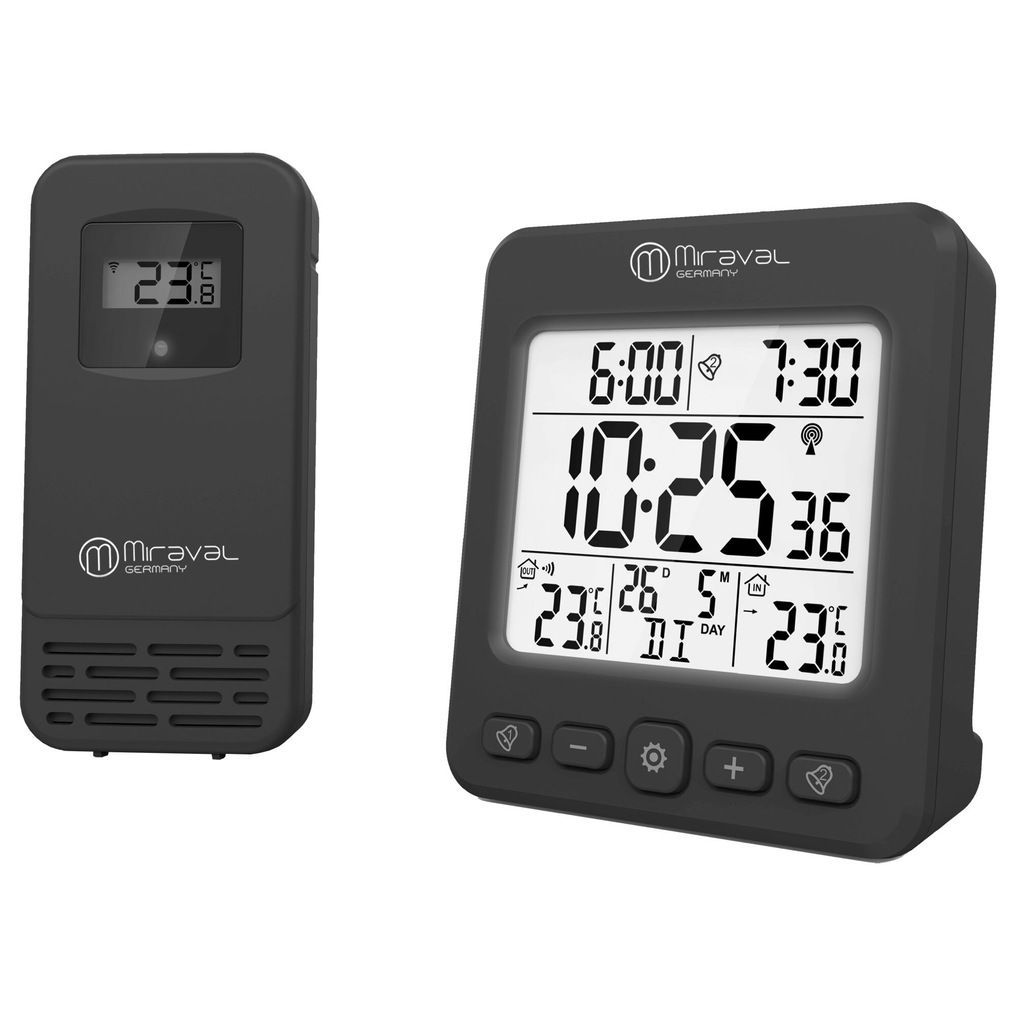 MiravalLCD Funk-Wetterstation mit Außensensor