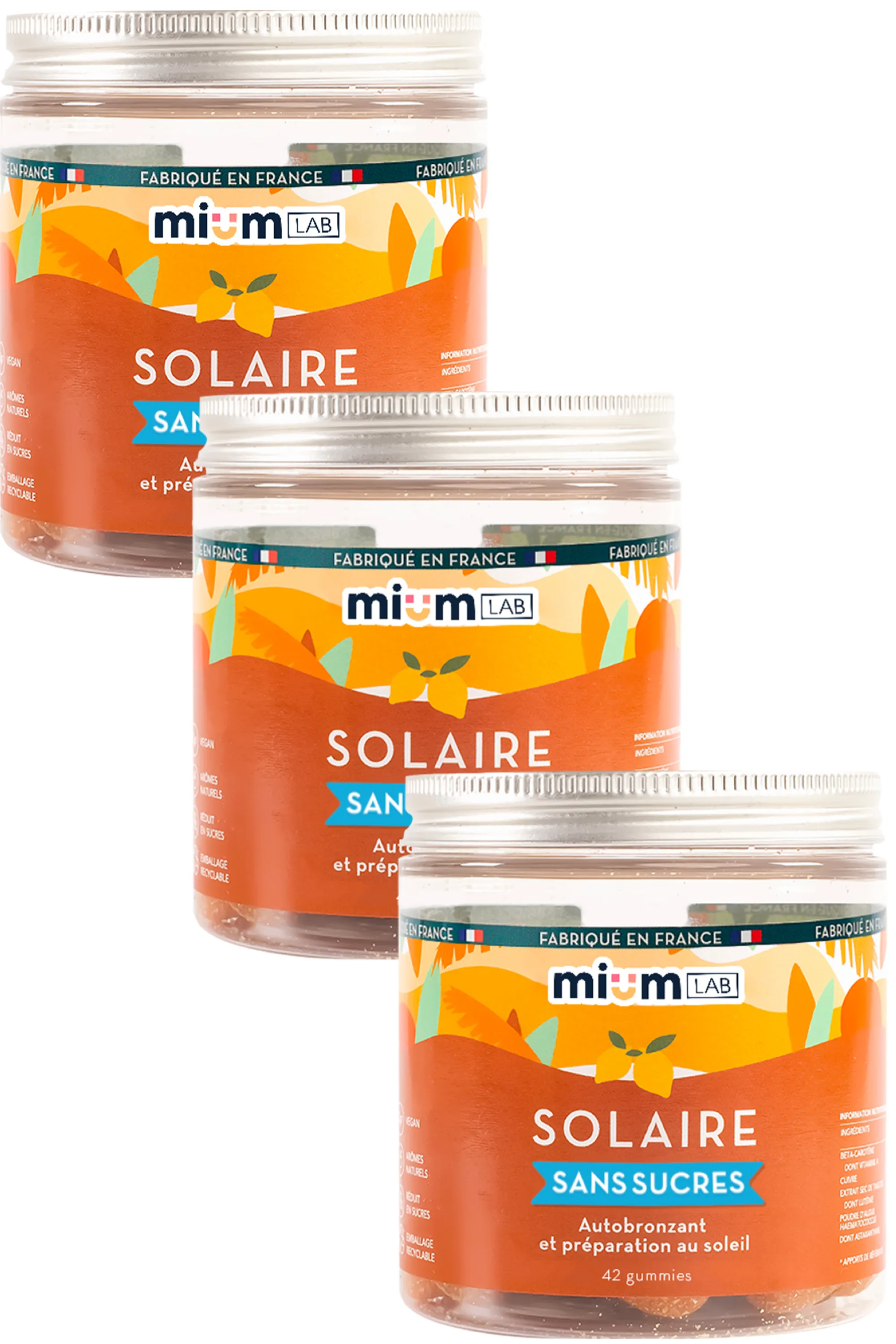 Mium Lab ex Les Miraculeux Compléments alimentaires gummies Solaire sans sucres-100 g