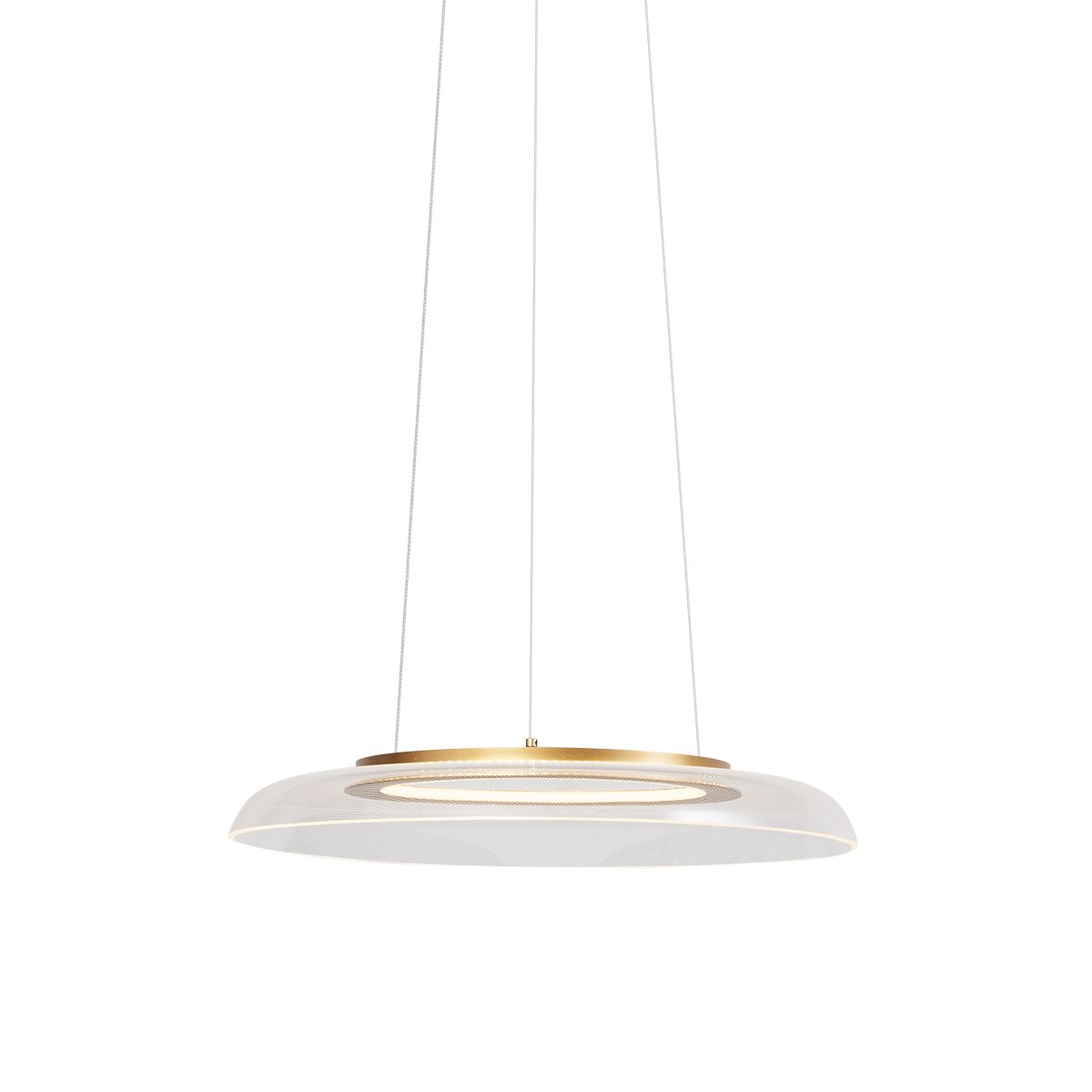 Design hanglamp goud en transparant 3-staps dimbaar - Scacrylic