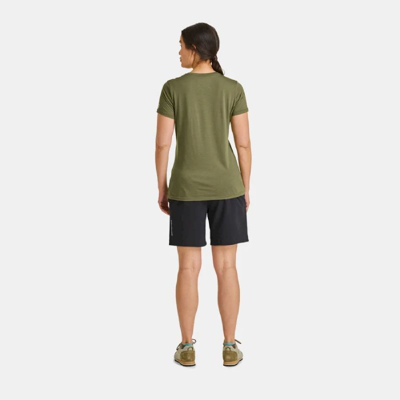 120 Cool Tec Mountain Stripe TS - T-shirt en laine mérinos femme