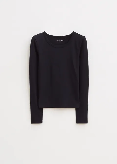 Basic t-shirt met lange mouw blauw (BLW.D)