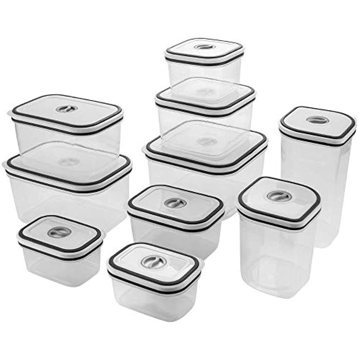 Kit Potes de Pl&aacute;stico Herm&eacute;tico, 10 unidades, Electrolux