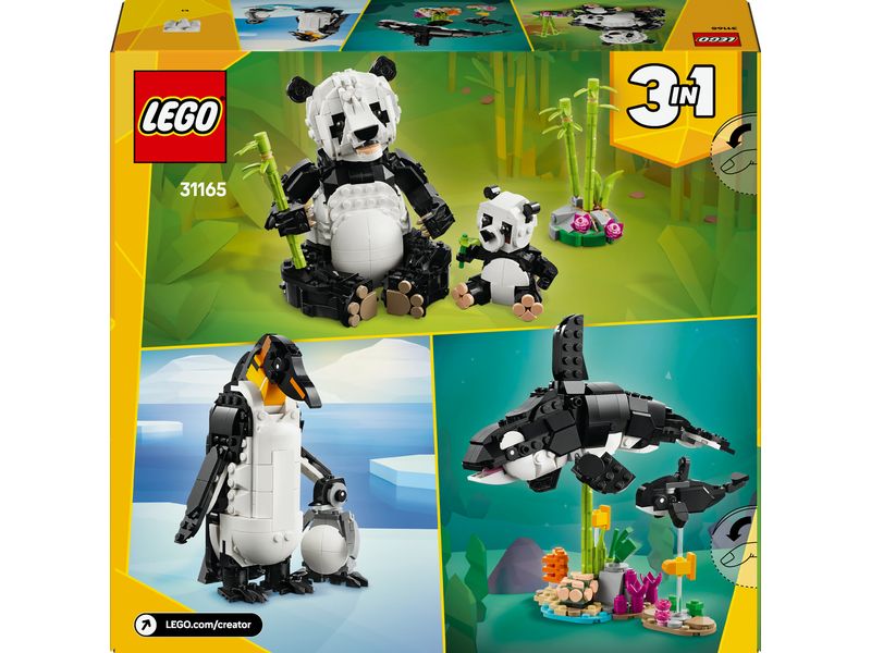 LEGO® Creator Wilde Tiere: Pandafamilie 31165 3-in-1-Konstruktionsspielset zur Förderung der Kreativität und Fantasie