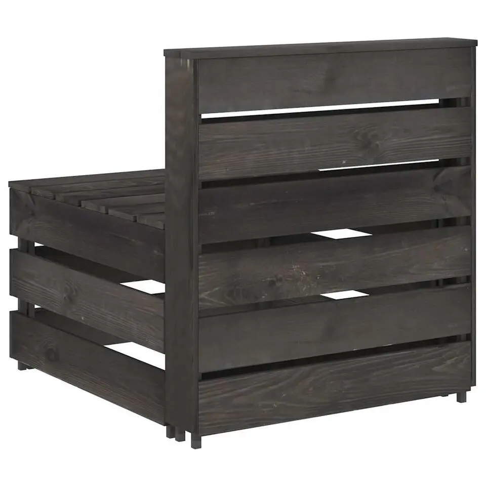 vidaXL - Tuinmiddenbank pallet - Grijs - Geïmpregneerd grenenhout - 60x70x66 cm