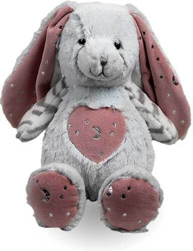 Unique Living knuffel Huppel konijn grijs / roze H 20 cm